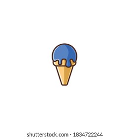 Illustration of Ice Cream Filled Color Icon - Fast Food Icon Set Vector Illustration Design.