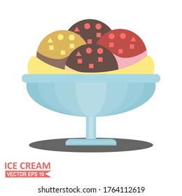 
illustration of ice cream in a flat style. summer theme. vector illustration. 