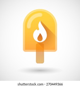 Illustration of an ice cream icon with a flame
