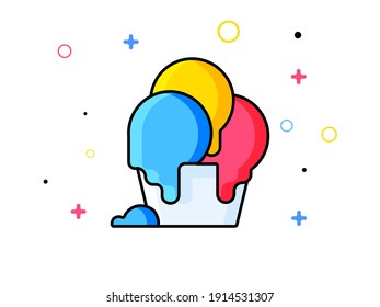 illustration of ice cream icon in flat style. Vector illustration EPS 10 vector. - Vector graphics