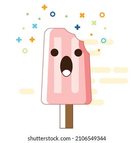 Illustration of ice cream icon in mbe style.
