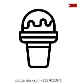 illustration of ice cream line icon 