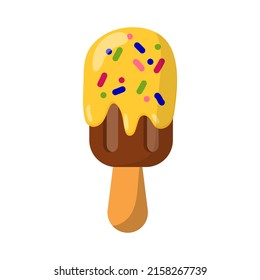 Illustration of ice cream on a stick. vector isolated on a white background