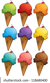 illustration of Ice cream on a white background