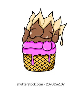 Illustration of ice cream perfect for icon, symbol, element, sticker, print materials and etc.