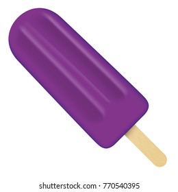 Illustration of an ice cream of purple toothpick, grape popsicle, vanilla, milk stick. Ideal for catalogs, information and institutional material