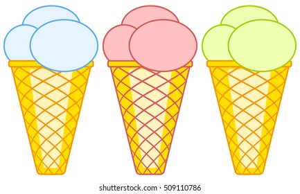 Illustration of the ice cream set