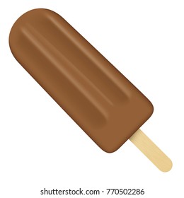 Illustration of an ice cream stick of brown stick, chocolate popsicle stick. Ideal for catalogs, information and institutional material