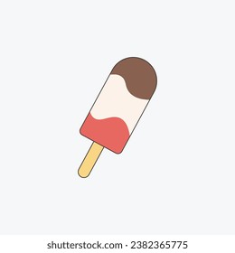Ilustración de helado en tres sabores diferentes