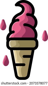 The illustration of ice cream vector. 
