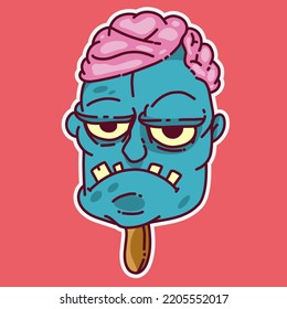 Illustration of ice cream zombie