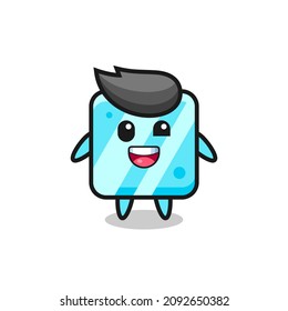 ilustración de un personaje de cubo de hielo con poses incómodas, diseño de estilo lindo para camiseta, pegatina, elemento logotipo
