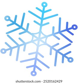Illustration of ice flakes, snow, gradient blue and blue shades, winter identity, celebrate the holiday season.