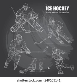 illustration Ice Hockey  Hand drawn 