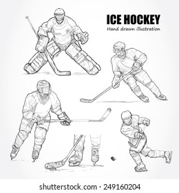 illustration Ice Hockey  Hand drawn 