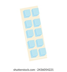 Illustration of an ice tray with ice on a white background. Vector illustration. 