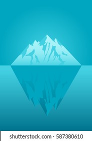 Illustration of an iceberg, concept for iceberg principle