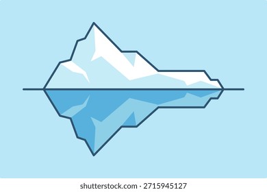 Illustration of an Iceberg with a Shadow Beneath It