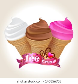 Illustration of icecream cones