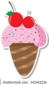 Illustration of icecream isolated on white background.