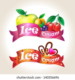 Illustration of icecream labels