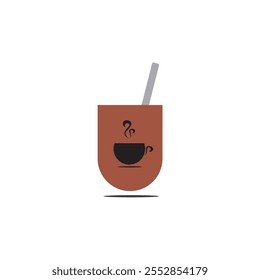 illustration of an iced chocolate drink with a glass
