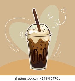 Illustration eines Eiskaffees