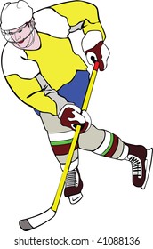 Illustration of the ice-hockey player