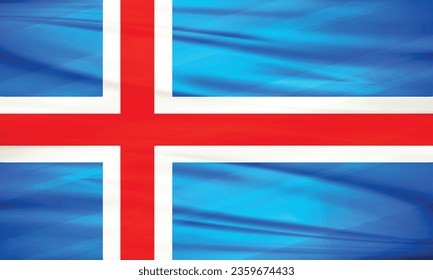 Illustration of Iceland Flag and Editable vector Iceland Country Flag