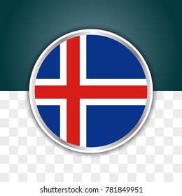 illustration of iceland flag with isolated transparent background