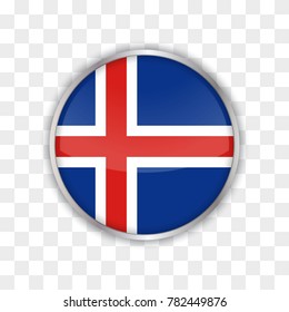 illustration of iceland flag with isolated transparent background