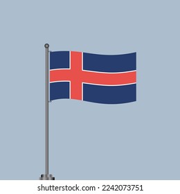 Illustration of Iceland flag Template