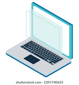 illustration of a icon 3d laptop