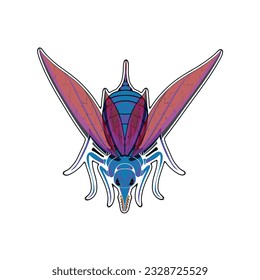 ILLUSTRATION ICON ANIMAL FLY STICKER 