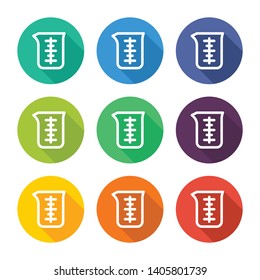 Illustration icon for beakers with several color alternatives