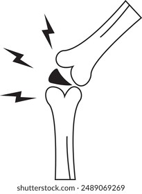 illustration of the icon for bone pain, osteoporosis