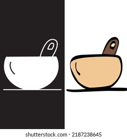 illustration icon bowl kitchen implement