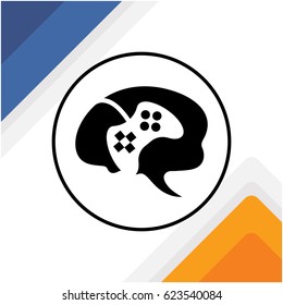 illustration icon for brain with game pad
