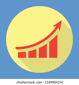 Illustration of icon of business graph chart with colorful background