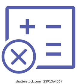 illustration of a icon calculator dismiss