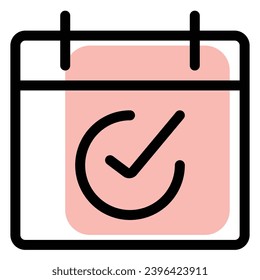 ilustración de una marca de verificación de calendario de iconos