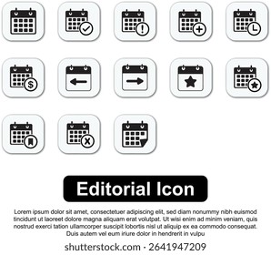 Illustration Icon Calendar Vector Set