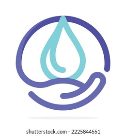 Illustration icon with care for water concept.