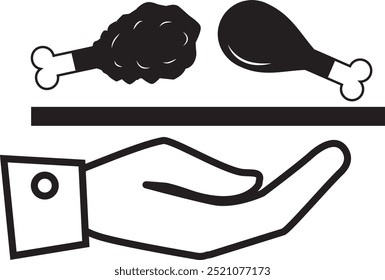 illustration icon carrying fried chicken