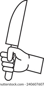 illustration of the icon of carrying a knife, a symbol of the danger of carrying a knife