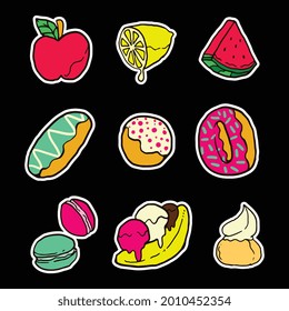 Illustration Icon Cartoon Delicious Food
