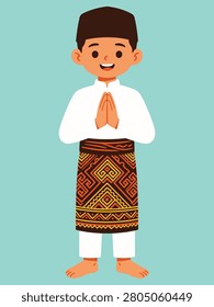 Illustration icon of children waving hello