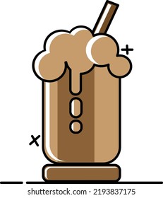 illustration icon for chocolate milshake