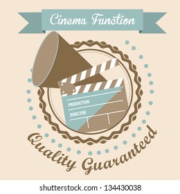 Illustration of icon of cinema,  cine director speaker and slate, vector illustration