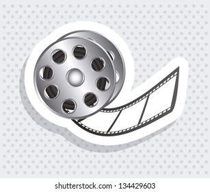 Illustration of icon of cinema, film reel, vector illustration